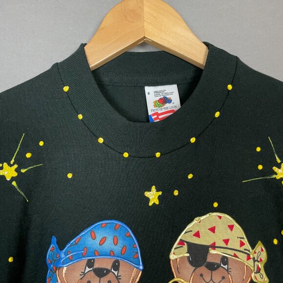 Vintage Halloween T-Shirt Daisy Kingdom Applique Bears Cats Ghost DIY Small Top - Picture 14 of 14